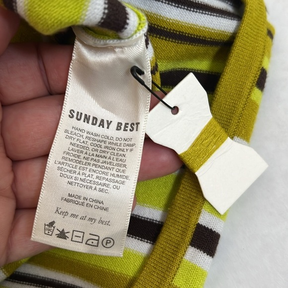 ARITZIA SUNDAY BEST JETT DRESS GREEN BROWN YELLOW SIZE LARGE - Picture 12 of 16